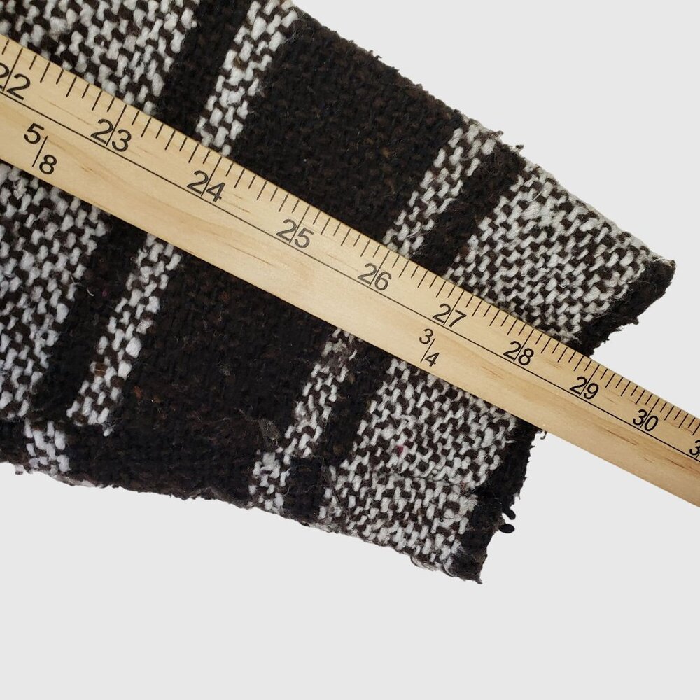 Mexican Poncho Baja Hoodie Surfer Pullover BLACK & WHITE Size L Made In Mexico - Picture 7 of 7